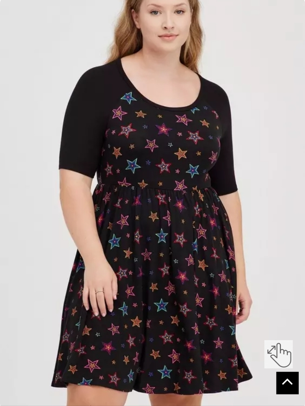 Torrid Black Star Print Super Soft Dress